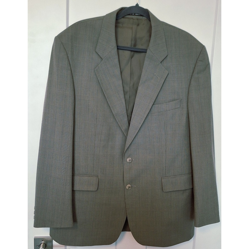 44R Alexandre London Blazer Pure New Wool Sport Coat Glen Plaid Made in UK Mens